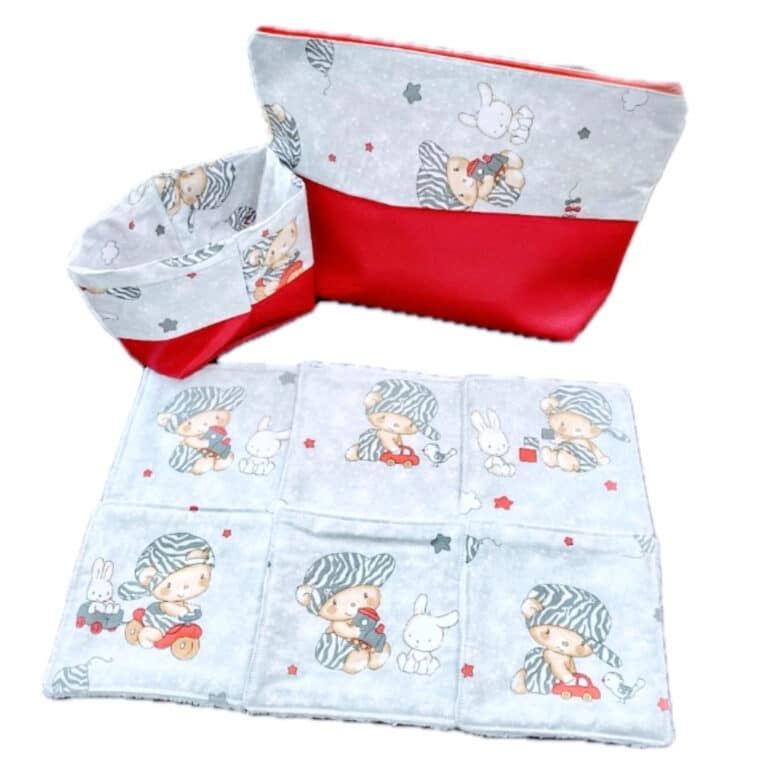 Ensemble trousse de toilette et 6 lingettes ourson Ref: 170824