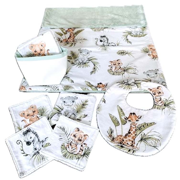 Ensemble animaux de la jungle pour bébé garçon ou fille Ref: 110724
