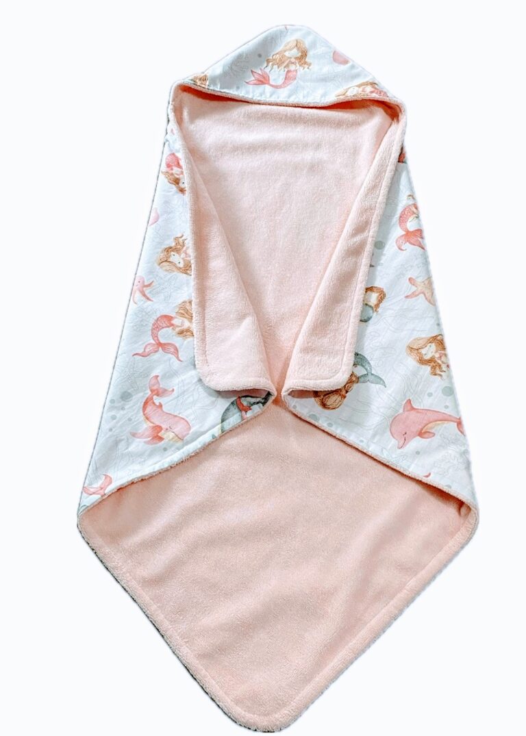 Sortie de bain à capuche petite sirène, douce et absorbante pour bébé Ref: 81024