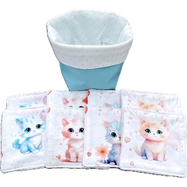 Lot de 8 lingettes et son bac de rangement bleu Ref: 160824