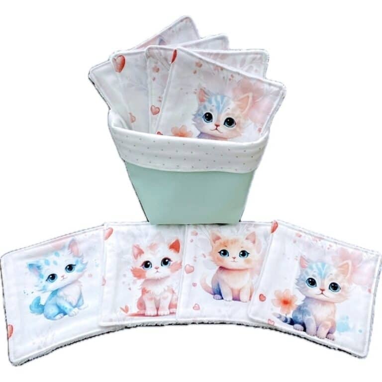 Lot de 8 lingettes et son bac de rangement vert Ref: 140824
