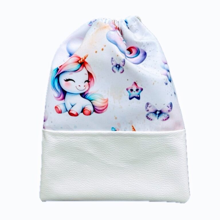 Sac rangement doudou en tissu imperméable motif Licorne Réf: 308252