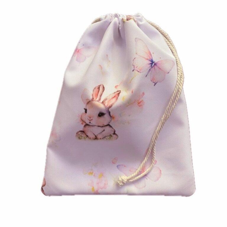 Sac rangement pour doudou lapin rose Réf: 50825